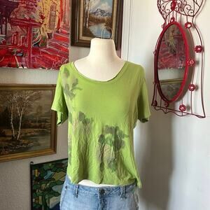 solo tua green floral graphic shirt